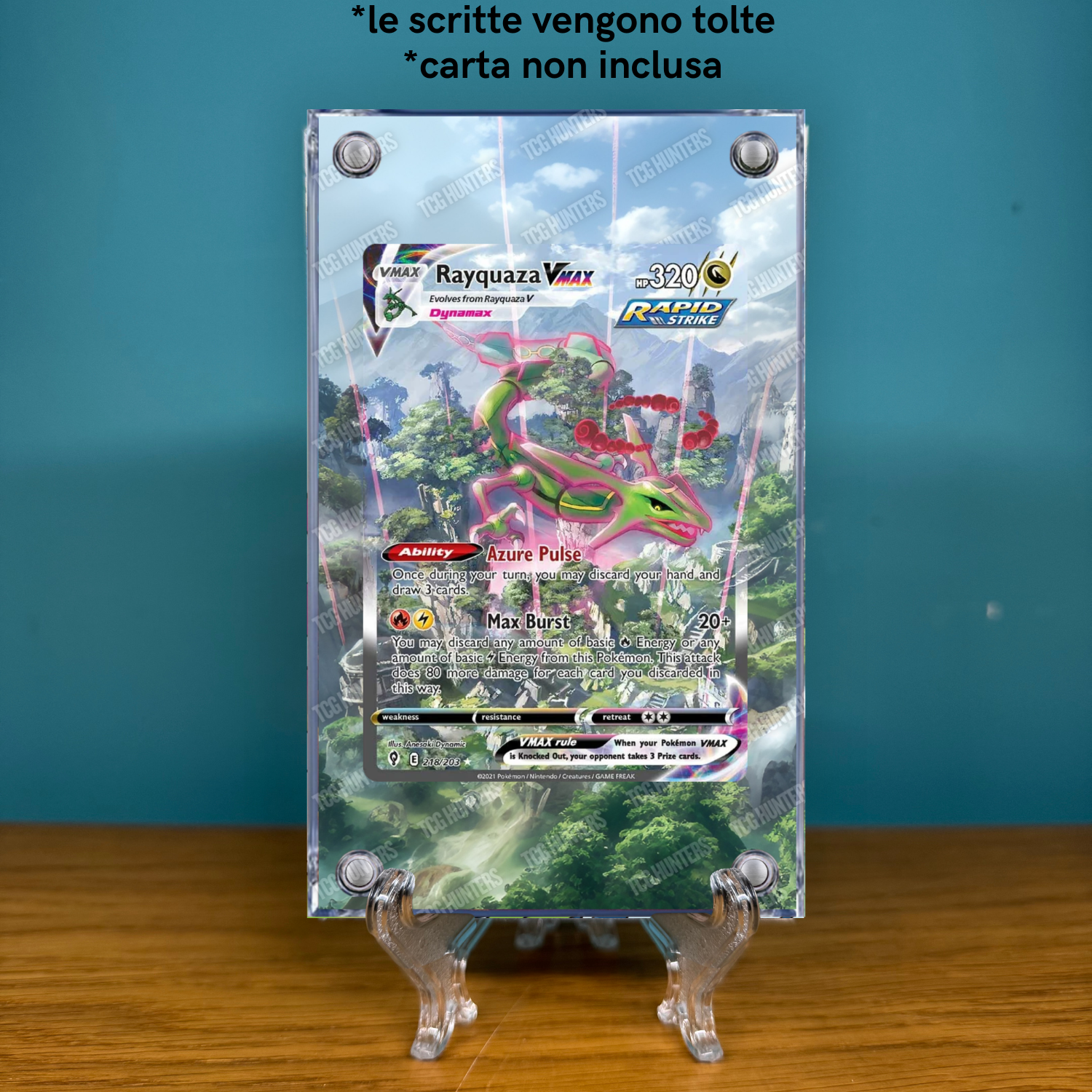 Pokémon Teca Magnetica Acrilico Extended Art - Rayquaza EVS 218 | Display Case1