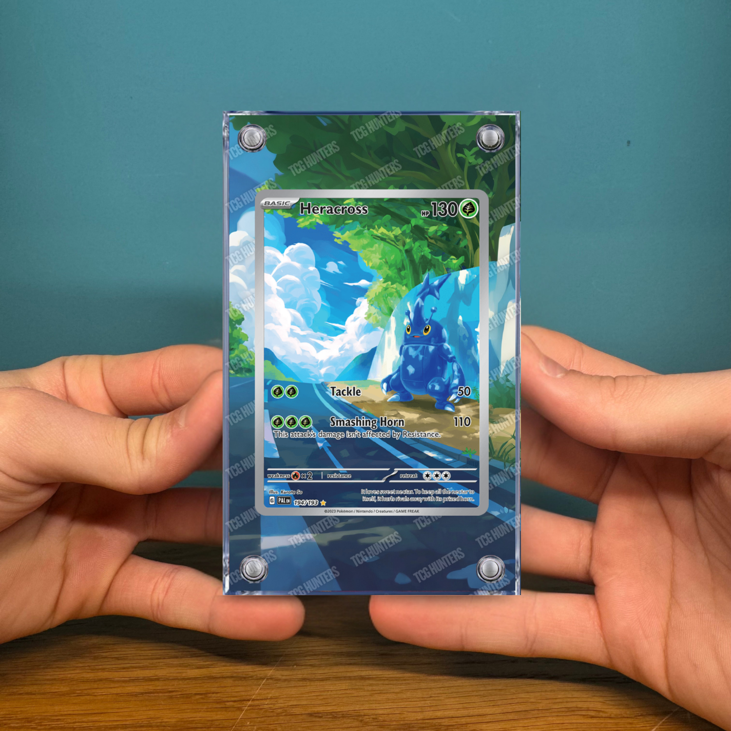 Pokémon Teca Magnetica Acrilico Extended Art - Heracross PAL 194 | Display Case2