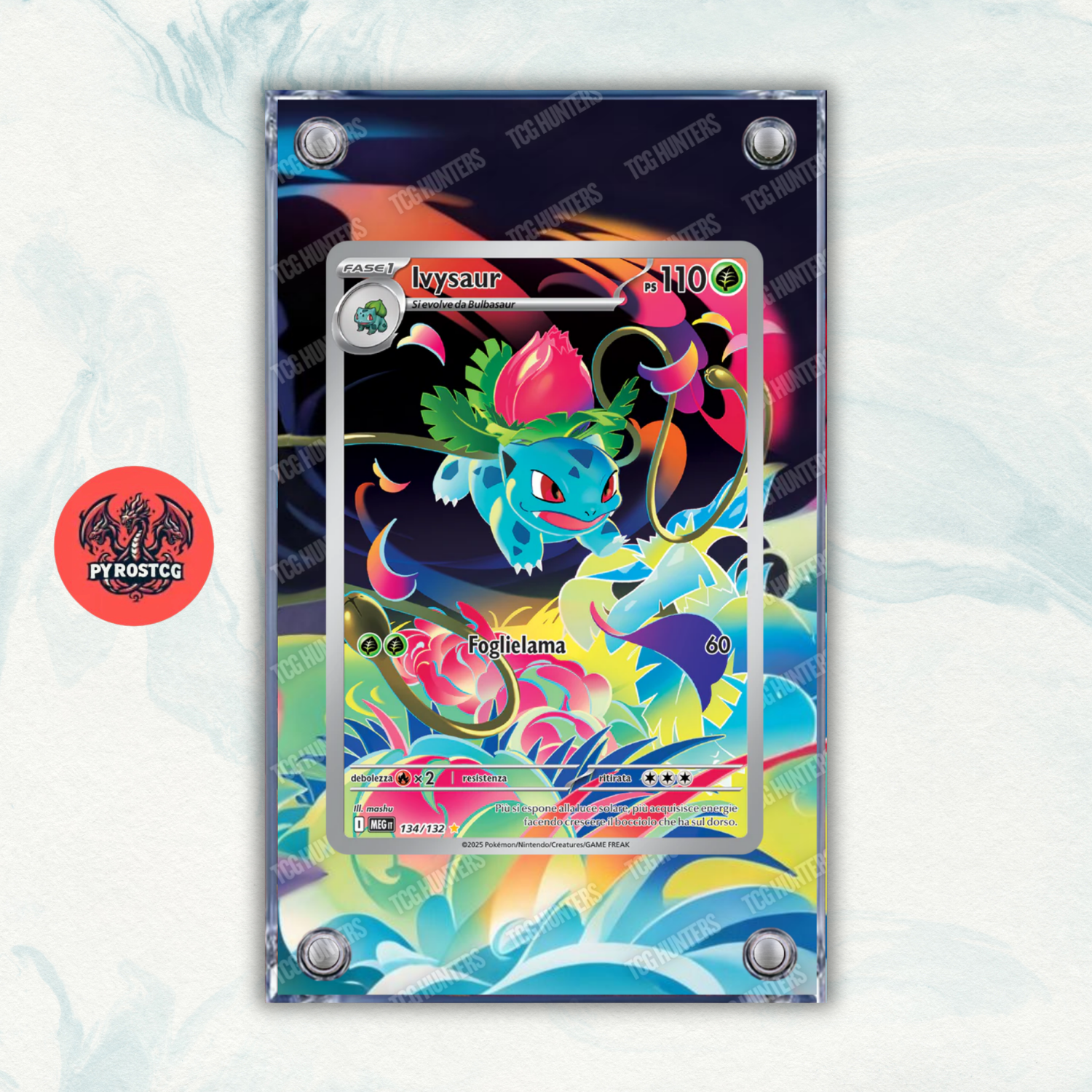 Pokémon Teca Magnetica Acrilico Extended Art - Ivysaur (MEG 134) | Display Case0