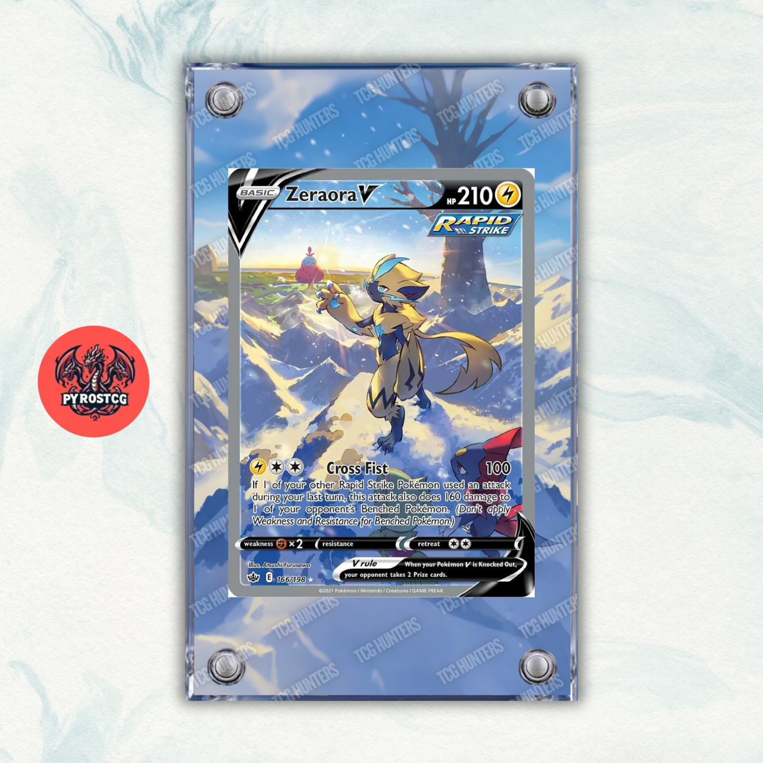 Pokémon Teca Magnetica Acrilico Extended Art - Zeraora V CRE 166 | Display Case0