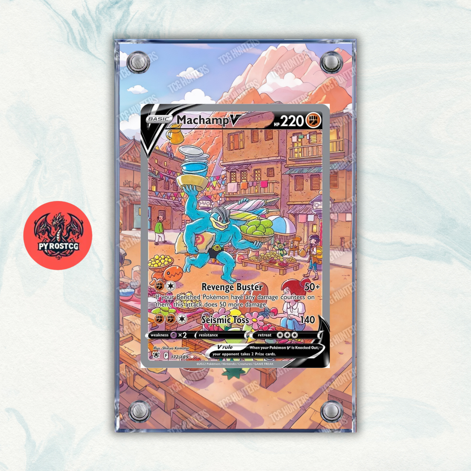 Pokémon Teca Magnetica Acrilico Extended Art - Machamp ASR 172 | Display Case0