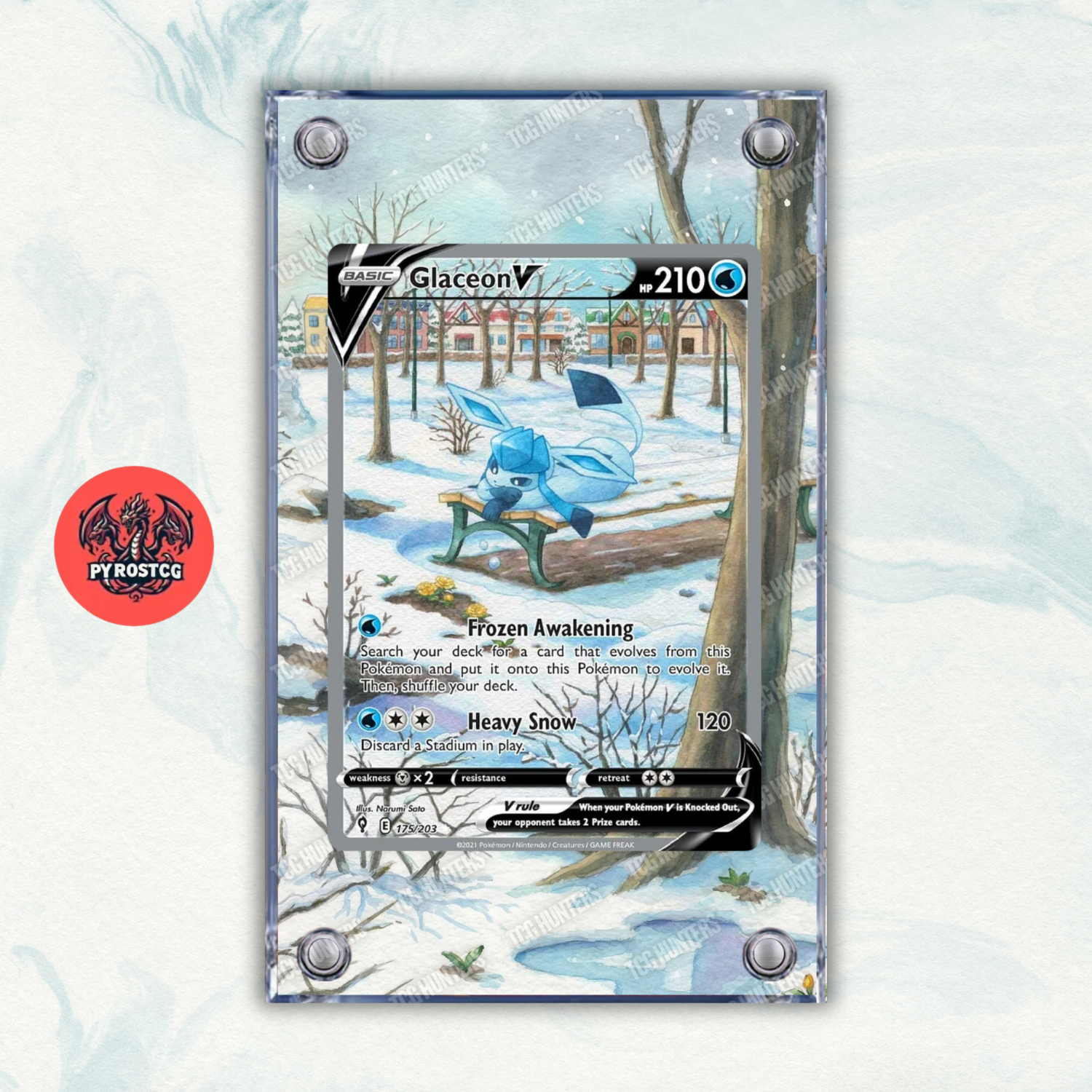 Pokémon Teca Magnetica Acrilico Extended Art - Glaceon EVS 175 | Display Case0