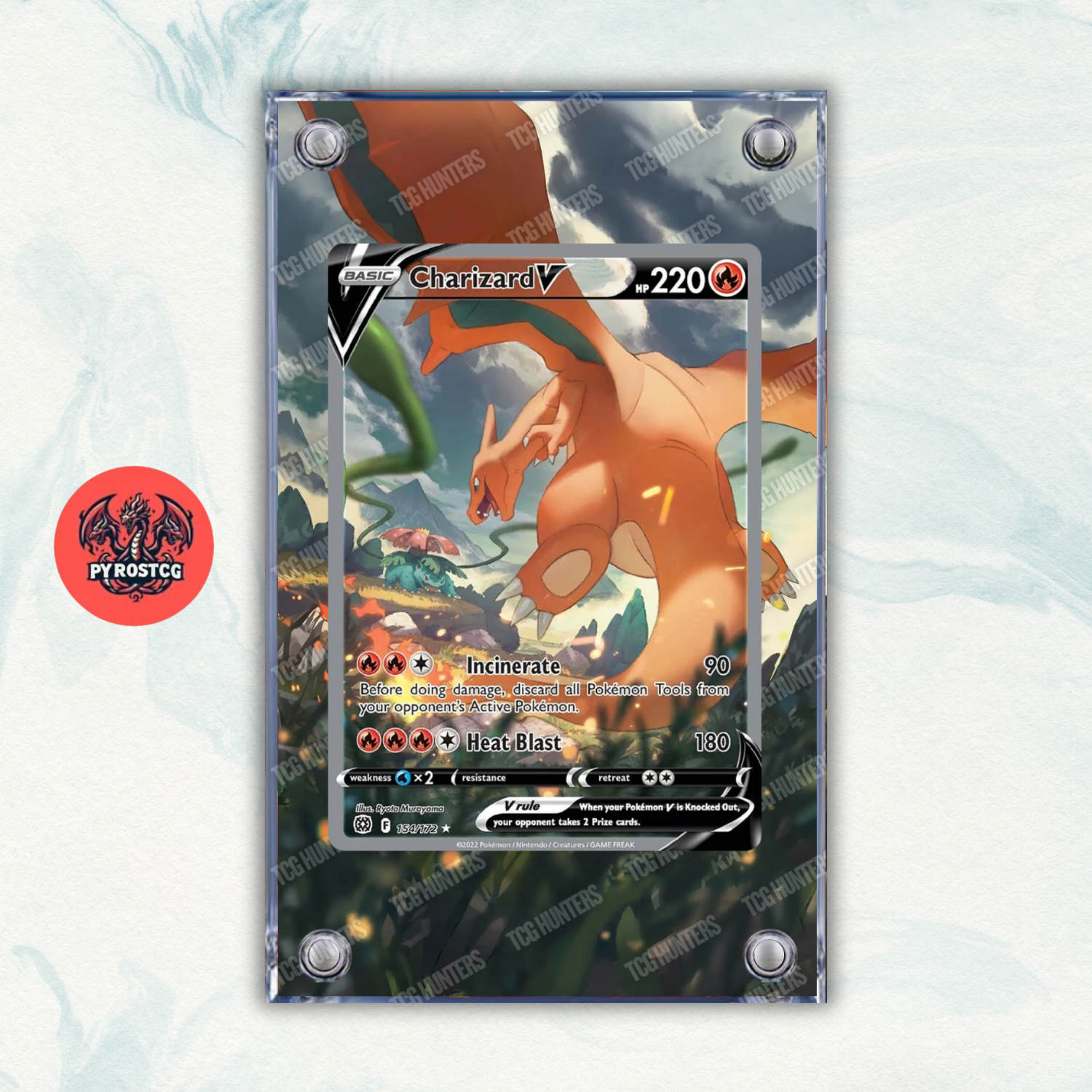 Pokémon Teca Magnetica Acrilico Extended Art - Charizard BRS 154 | Display Case0