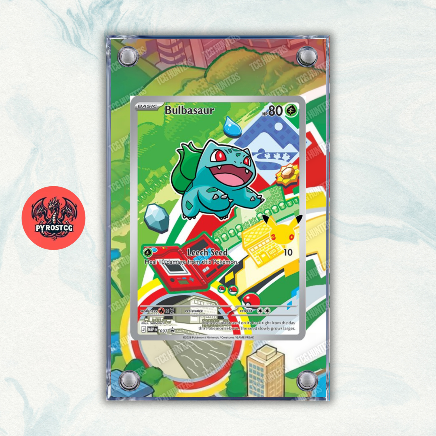 Pokémon x3 Teca Magnetica Extended Art - Bulbasaur Charmander Squirtle MEP  1