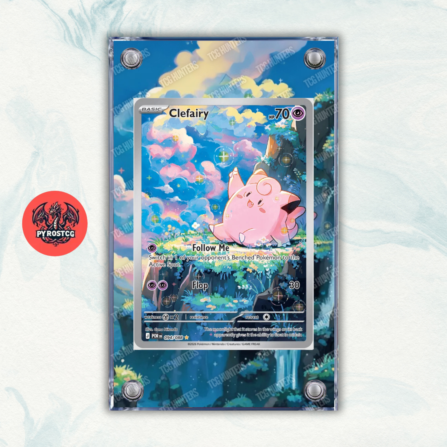 Pokémon Teca Magnetica Acrilico Extended Art - Clefairy (POR 094) | Display Case0