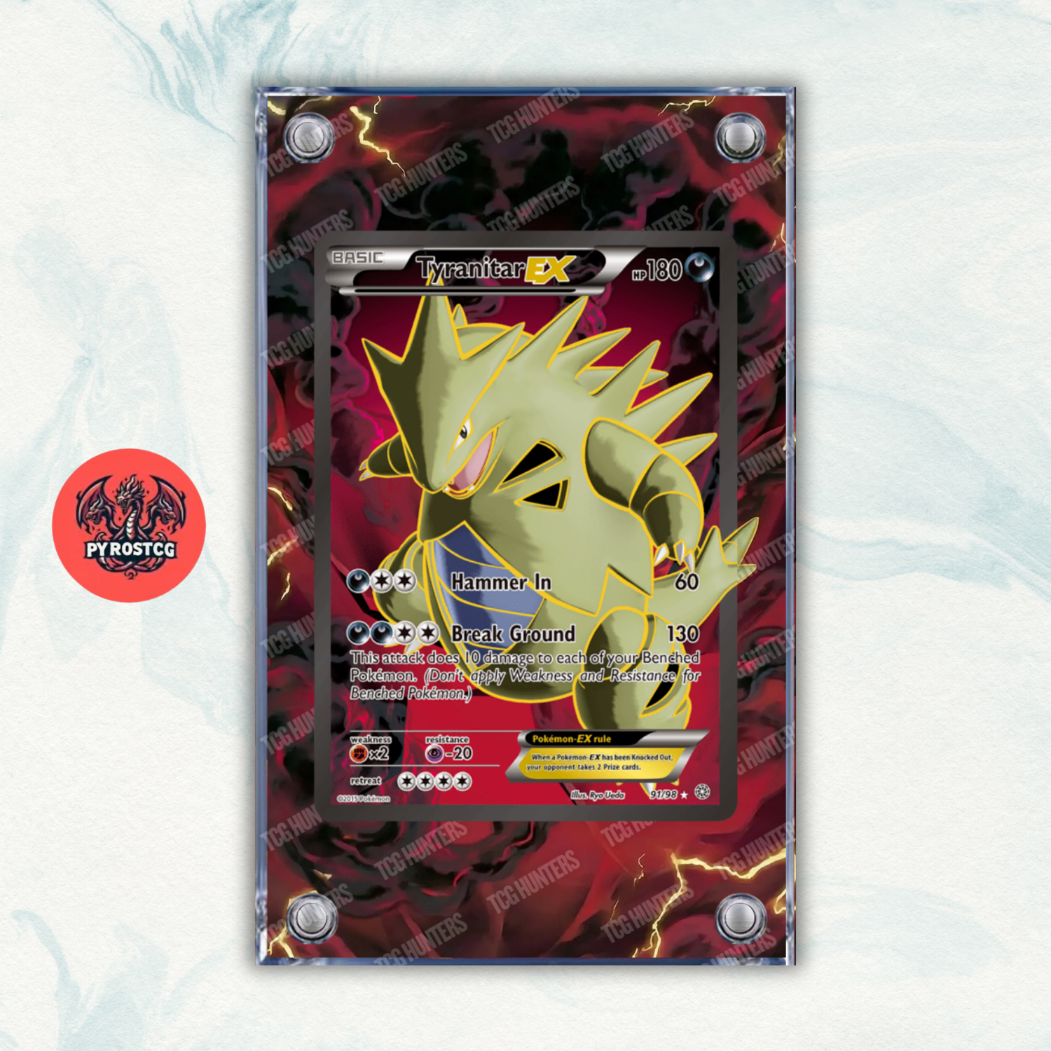 Pokémon Teca Magnetica Acrilico Extended Art - Tyranitar AOR 91 | Display Case0