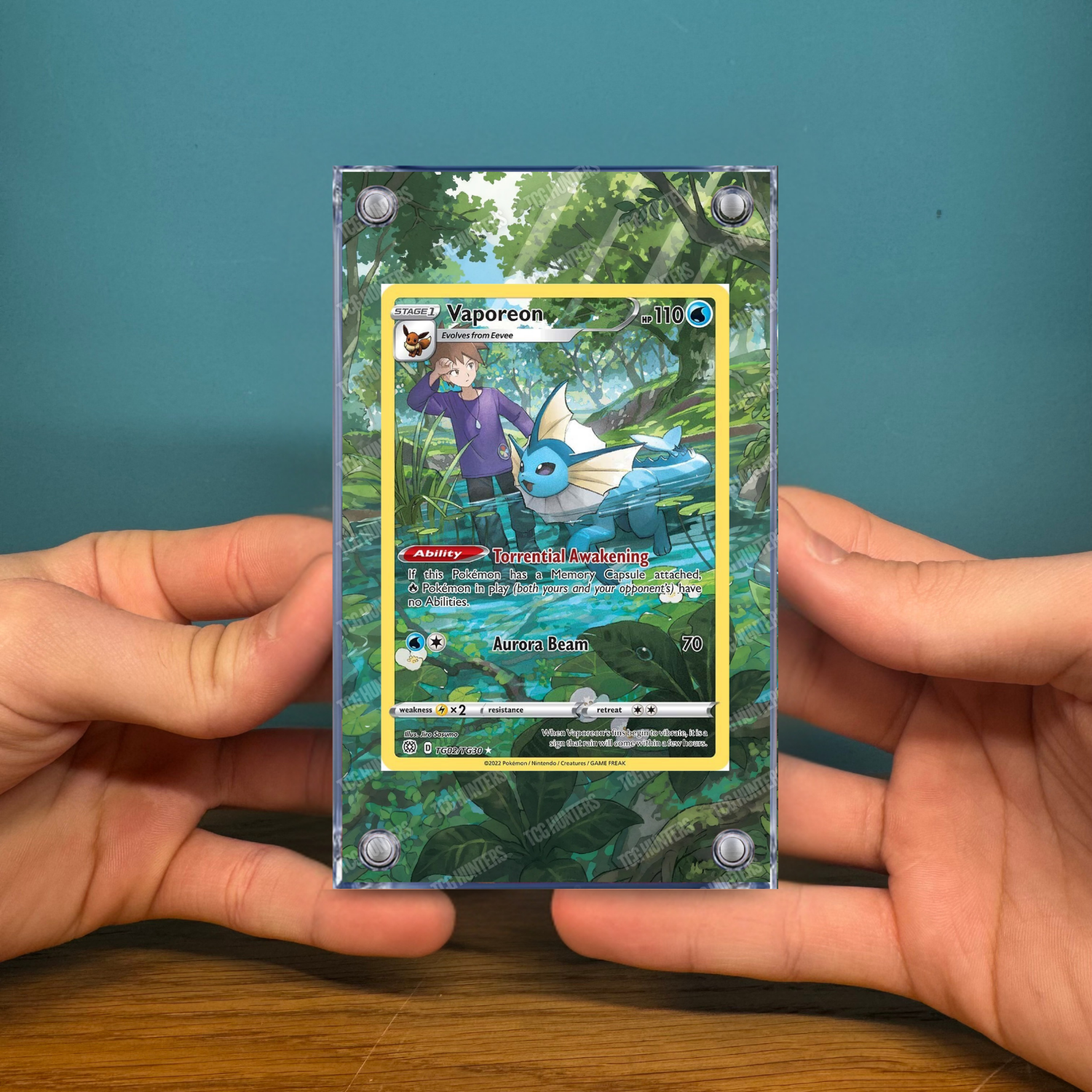Pokémon Teca Magnetica Acrilico Extended Art - Vaporeon BRS TG02 | Display Case2