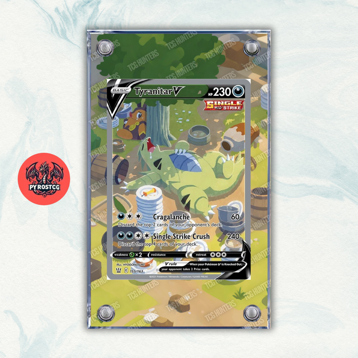 Pokémon Teca Magnetica Acrilico Extended Art - Tyranitar BST 155 | Display Case0