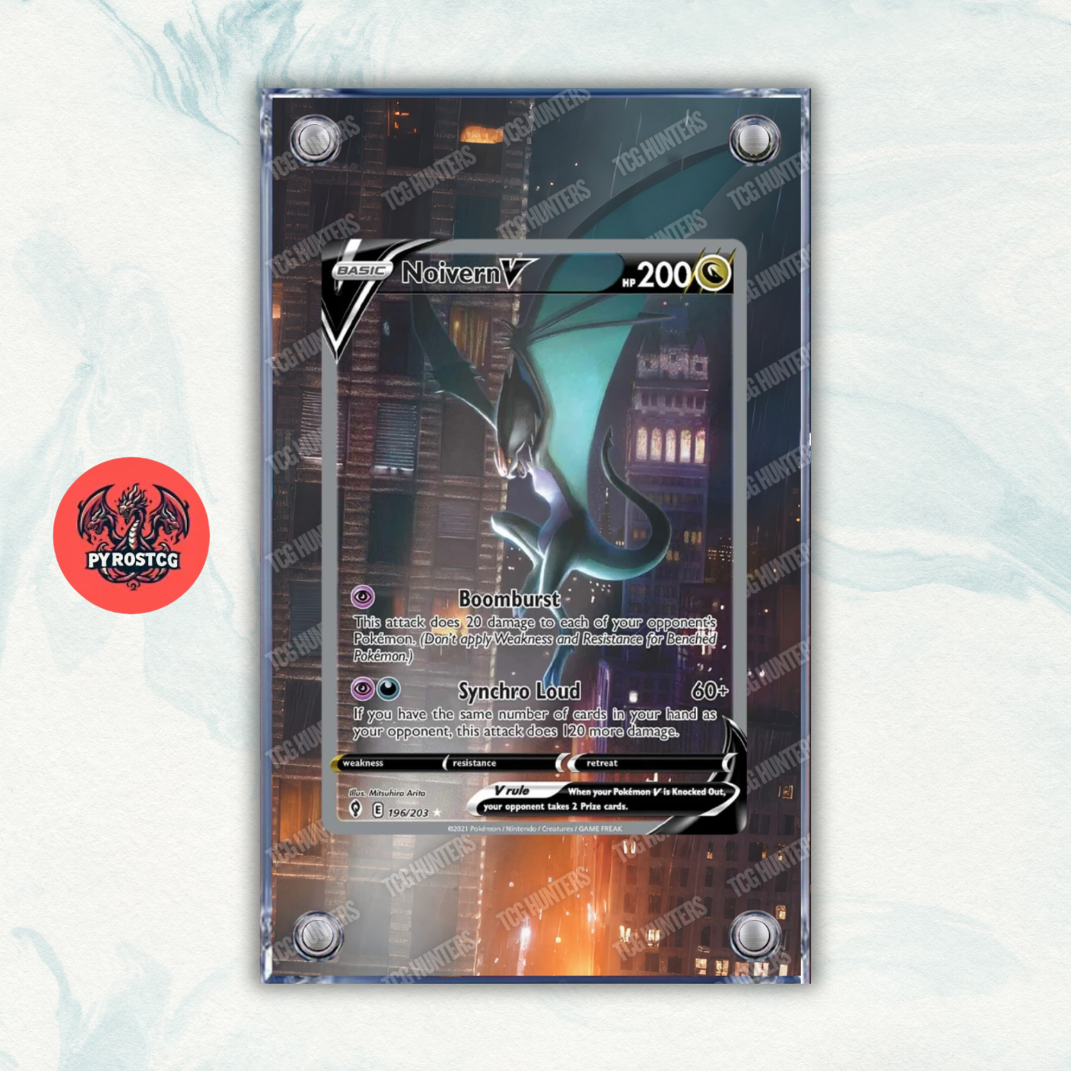 Pokémon Teca Magnetica Acrilico Extended Art - Noivern V EVS 196 | Display Case0