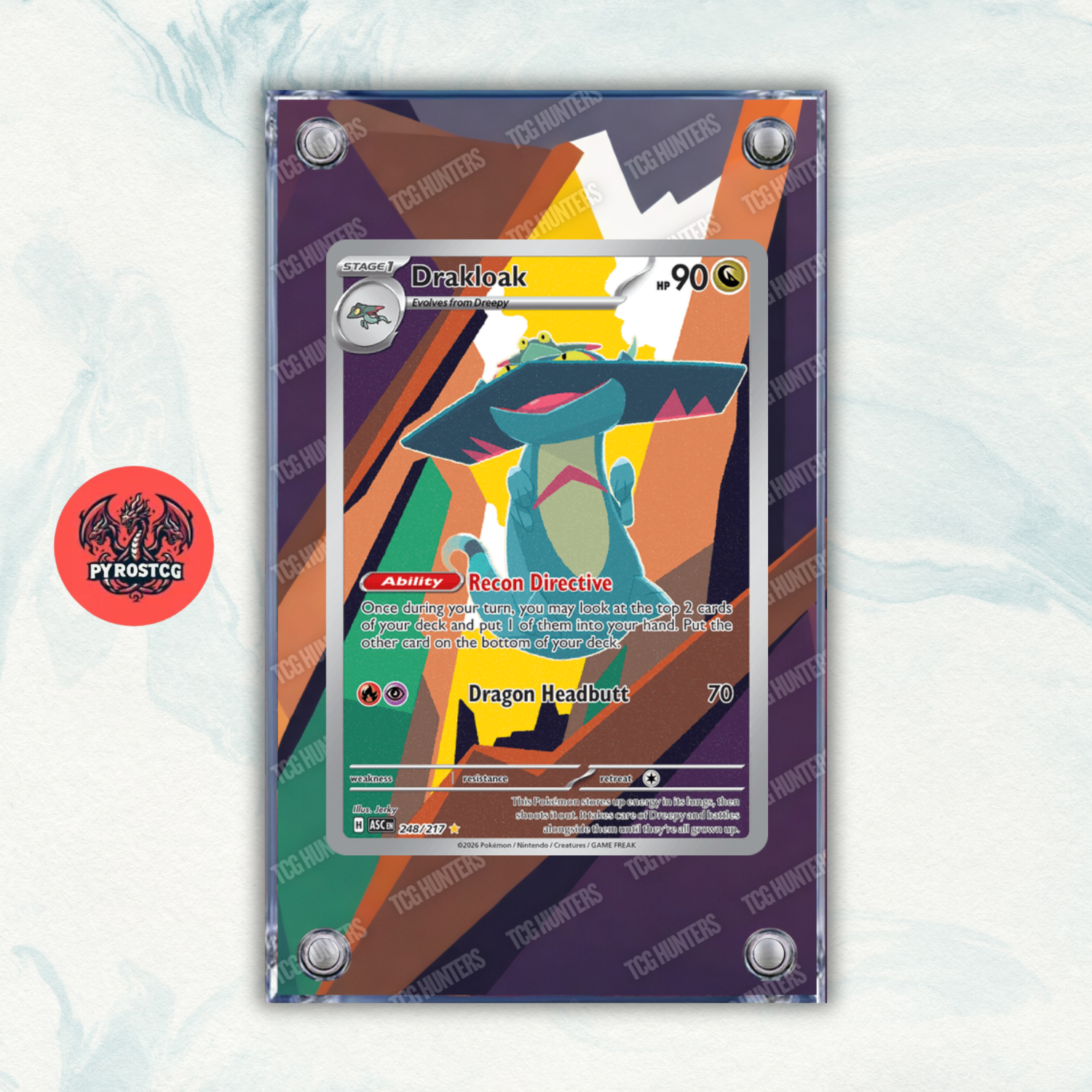 Pokémon Teca Magnetica Acrilico Extended Art - Drakloak ASC 248 | Display Case0