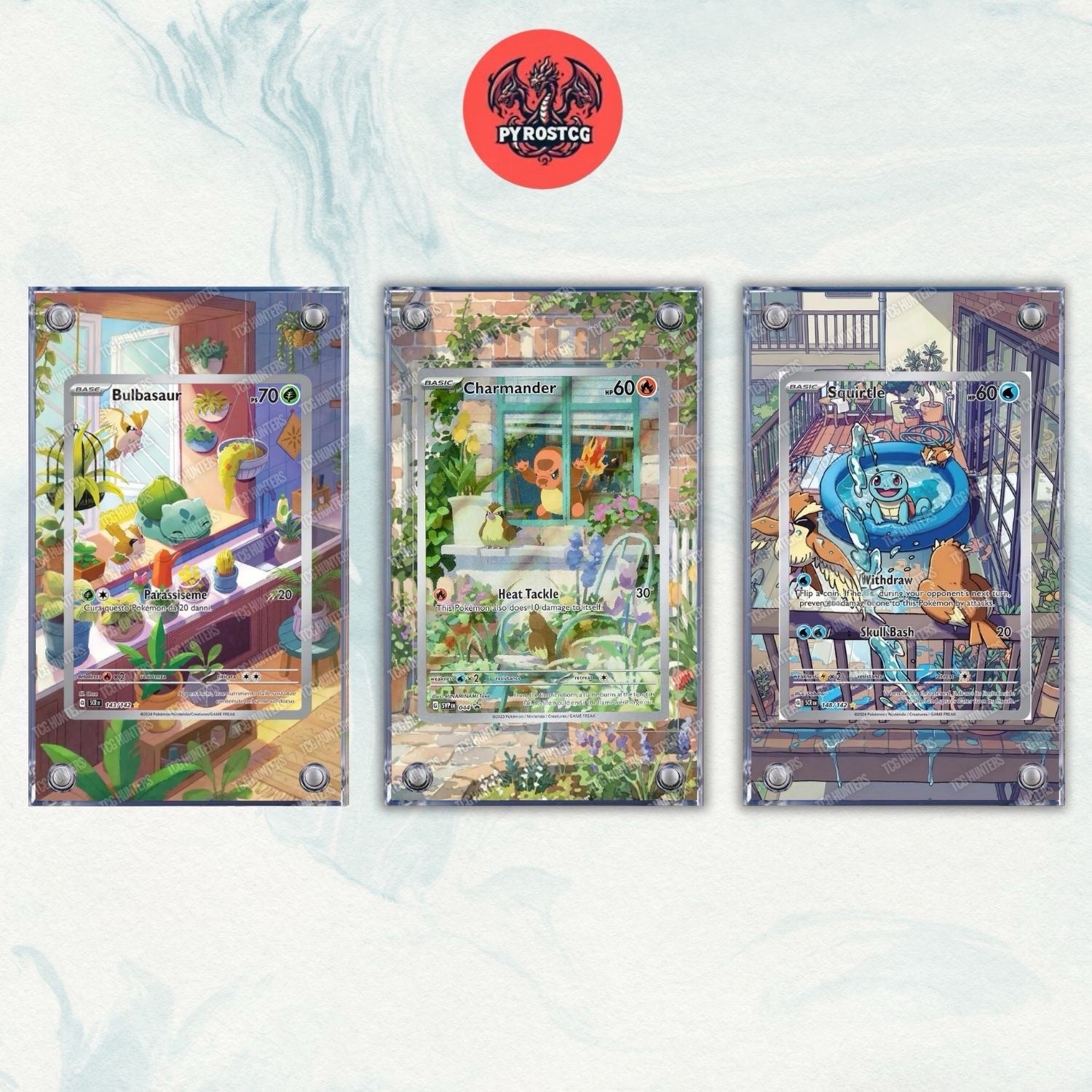 Pokémon x3 Teca Magnetica Acrilico Extended Art - Kanto Starters 0
