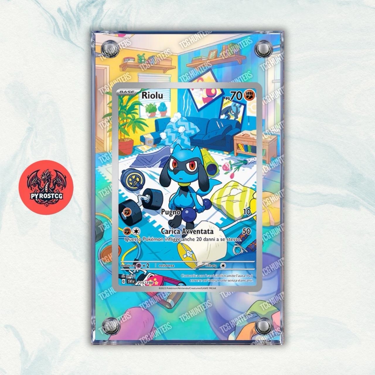 Pokémon Teca Magnetica Acrilico Extended Art - Riolu SVI 215 | Display Case0